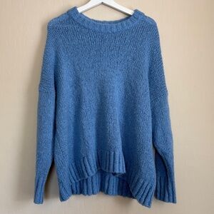 Aerie Oversized Sweater Wool Alpaca Soft Cozy Slouchy Women Small Light Blue